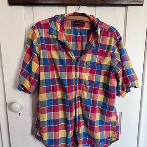 Vintage Ralph Lauren Plaid Button Down shirt- 100% cotton, fits like L